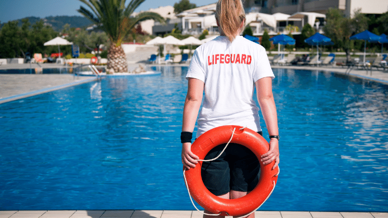 teenager working as a lifeguard