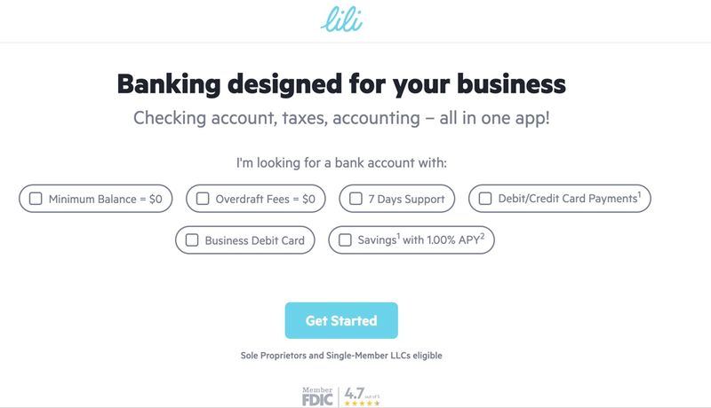 Lili banking home page