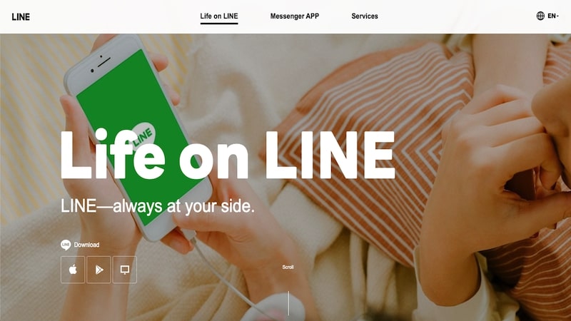 LINE homepage