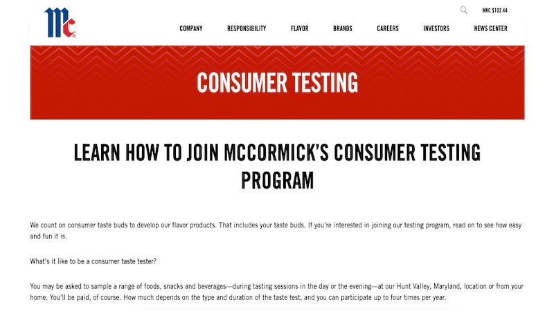 McCormick home page