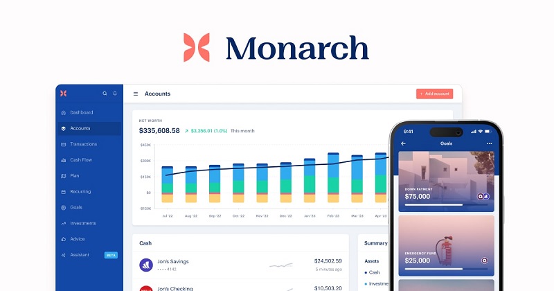 net worth screenshot on Monarch