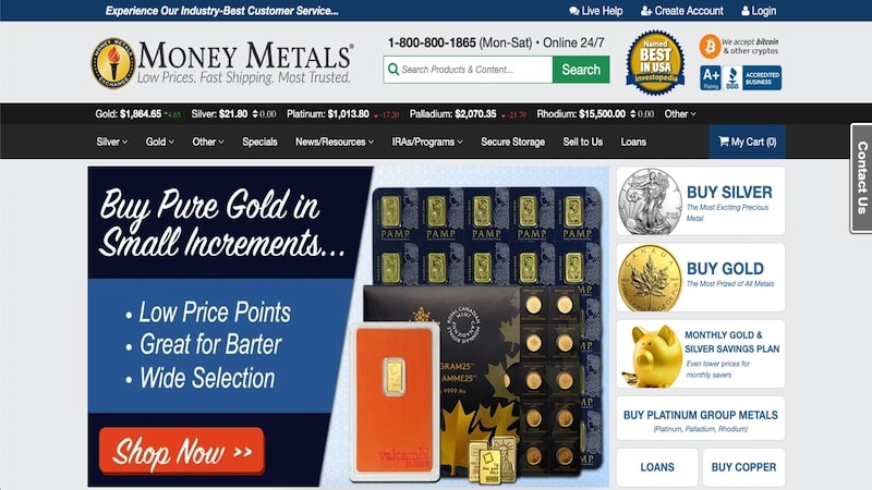 money metals exchange homepage