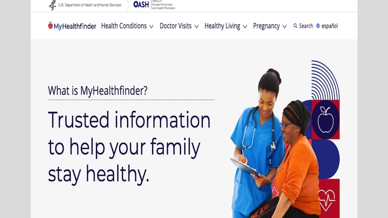 HealthFinder homepage