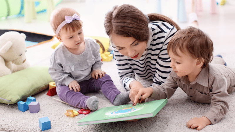 nanny working with kids