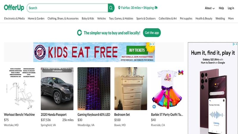 OfferUp homepage