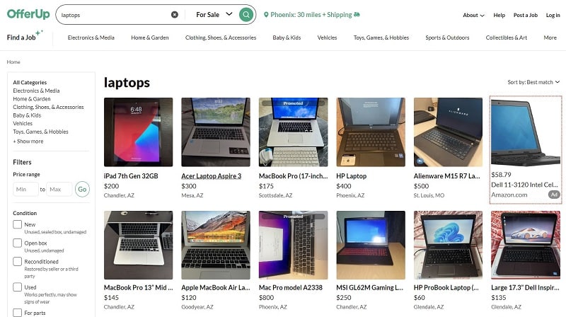 laptops on offerup for sale