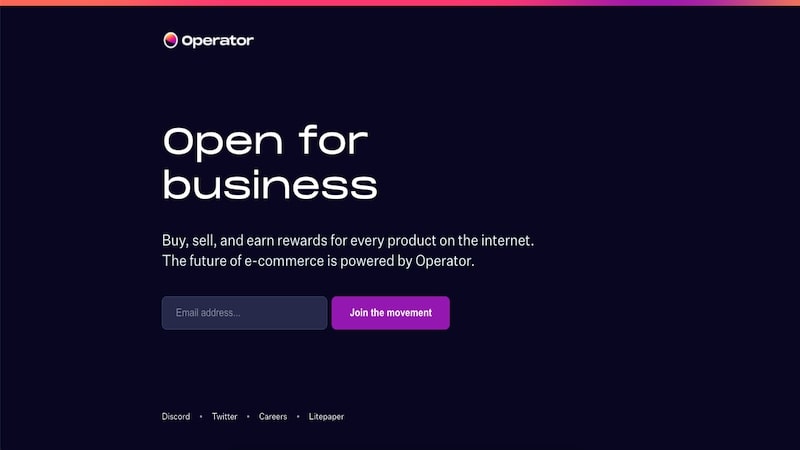 Operator homepage