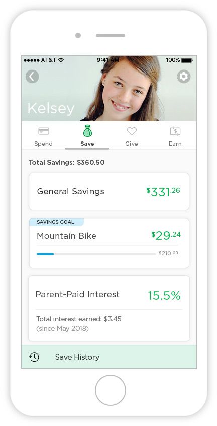 greenlight app general savings and savings goal