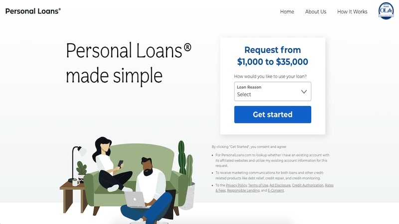 personal loans homepage