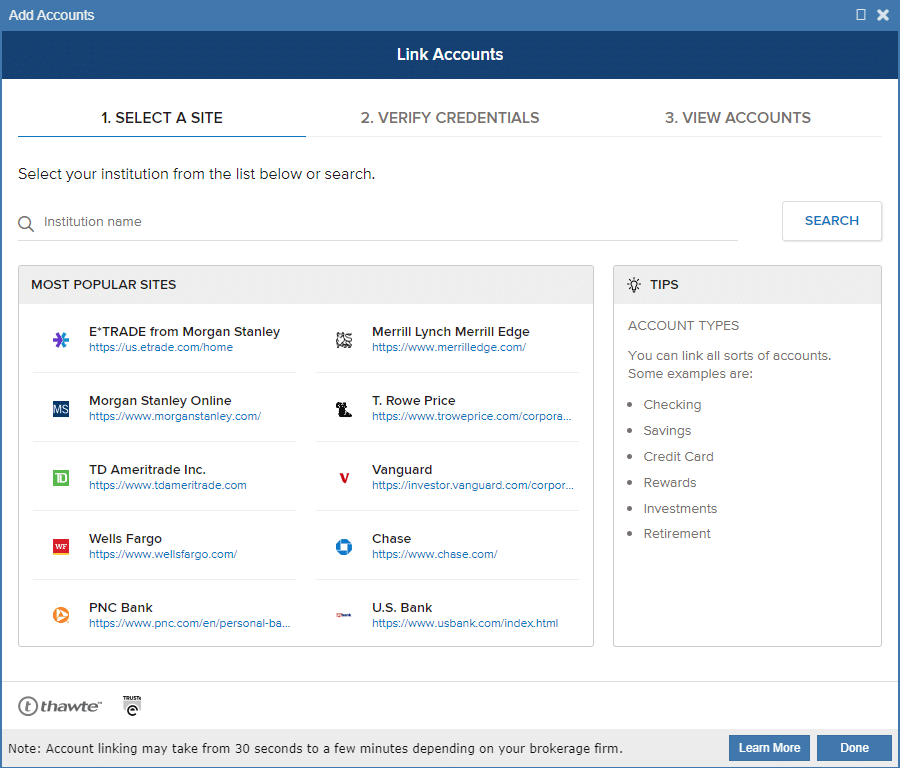 Stock Rover connect accounts
