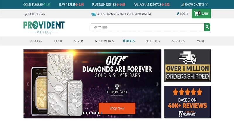 Provident metals homepage