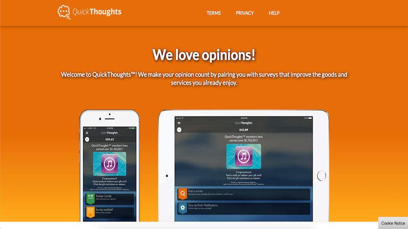 QuickThoughts homepage