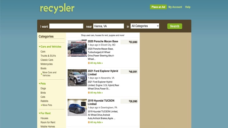 Recycler homepage