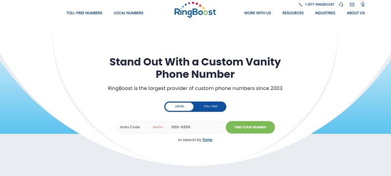 ringboost - custom vanity numbers