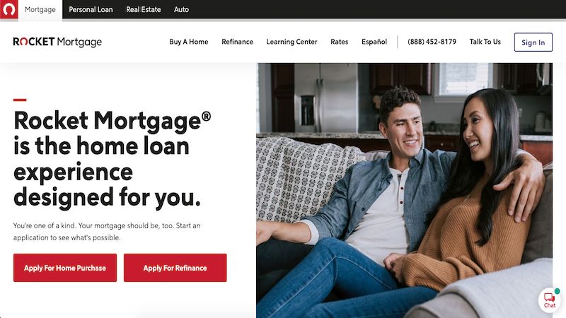 Rocket Mortgage home page
