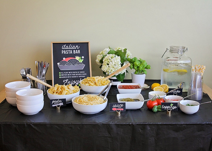 pasta bar set up