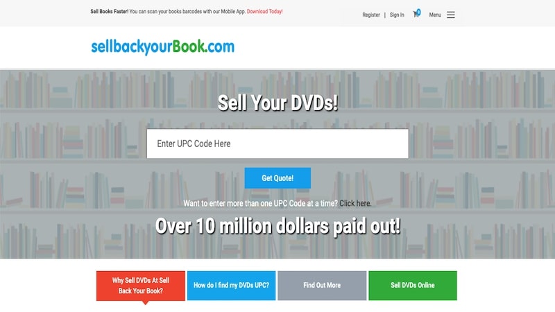 Sellbackyourbook DVDs page