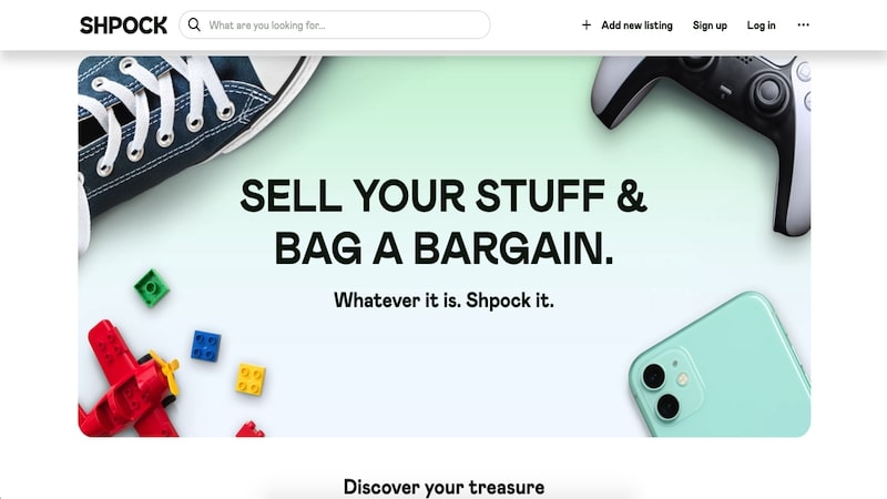 Shpock homepage