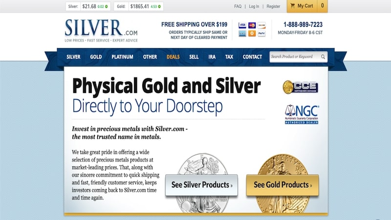 silver.com homepage