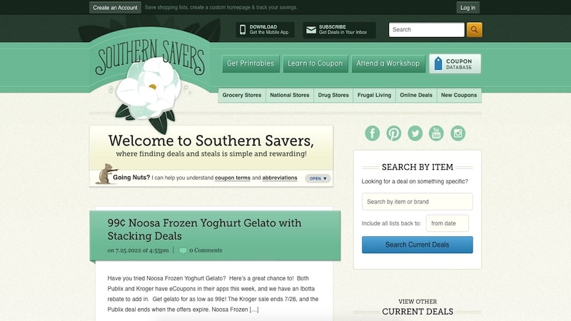 Southern Savers homepage
