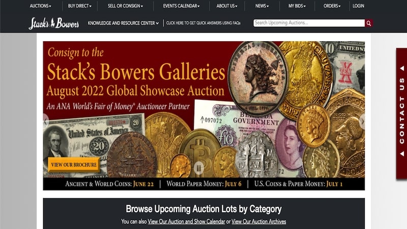 Stacks & Bowers homepage