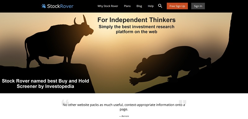 stock rover homepage