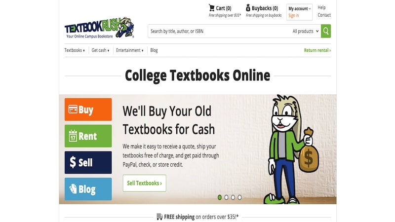 TextbookRush homepage