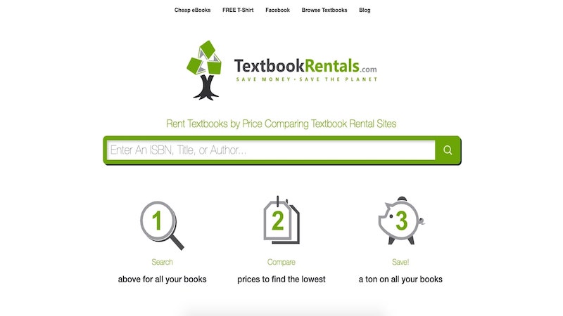 TextbookRentals home page