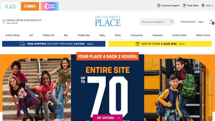 The Children's Place homepage