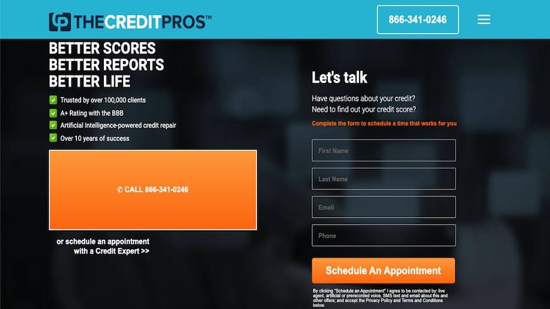 The Credit Pros homepage