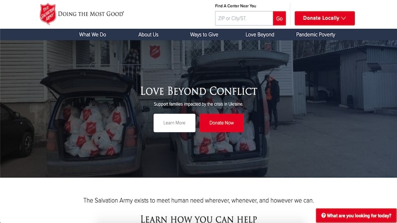 The Salvation Army homepage