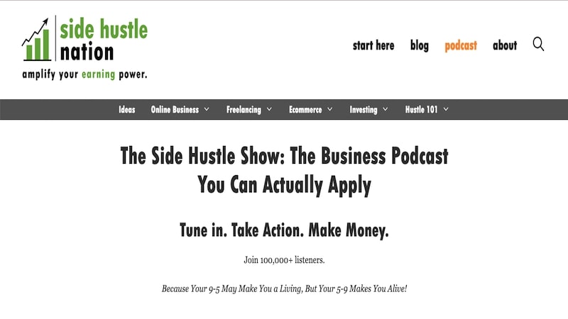 the side hustle show homepage