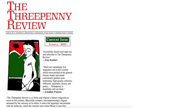 The Three Penny Review homepage