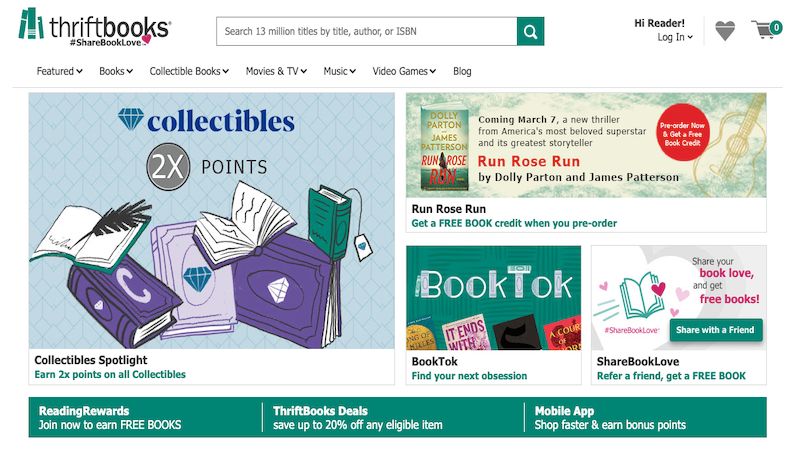 ThriftBooks home page