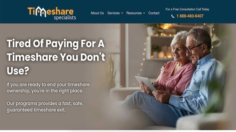 Timeshare Specialists homepage