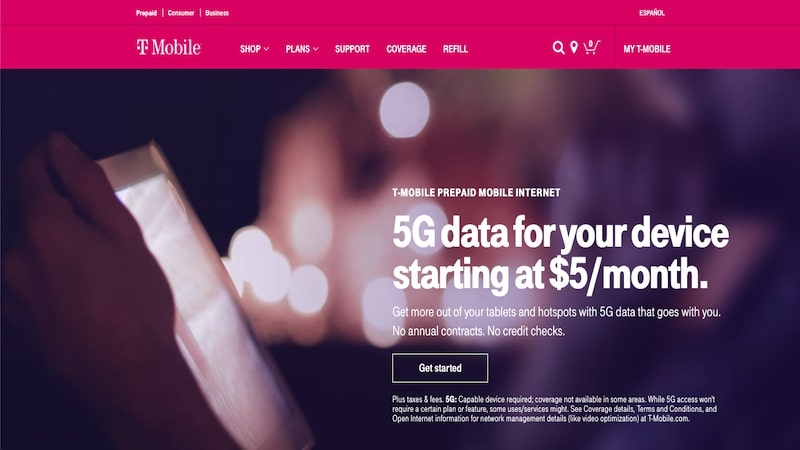 T-Mobile homepage