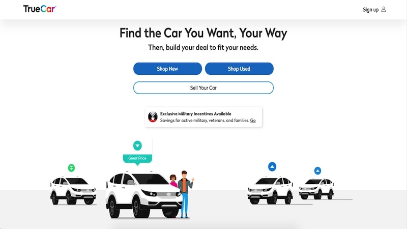 TrueCar home page