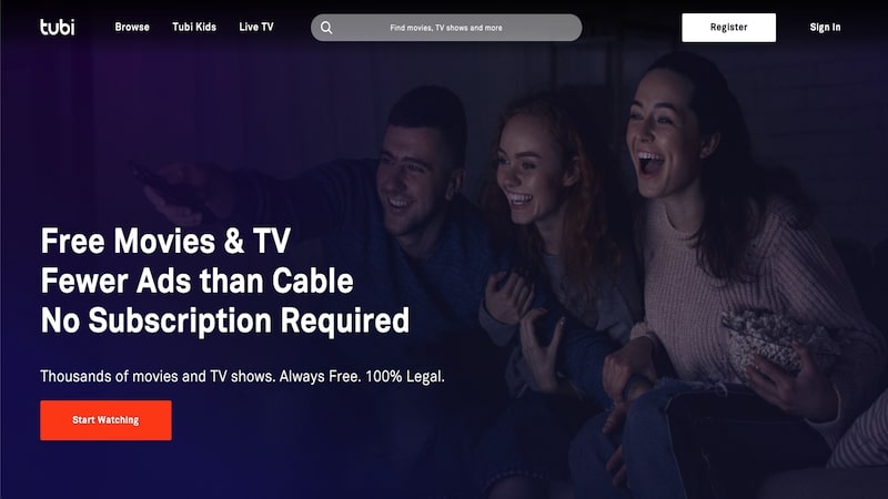 tubi tv homepage