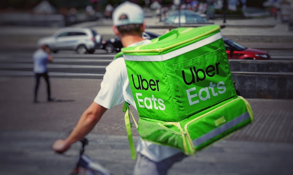 uber eats delivery rider on bike