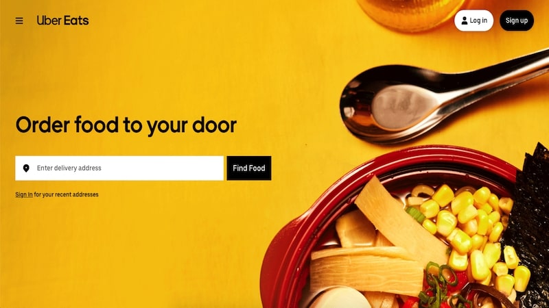 UberEats homepage