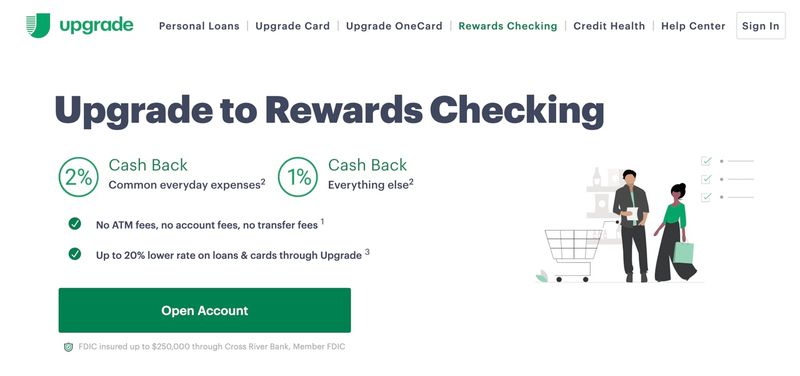 Upgrade rewards checking home page