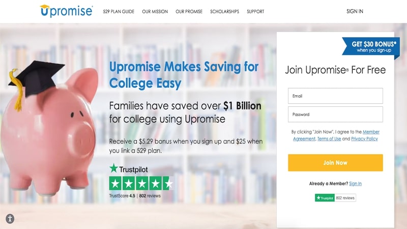 Upromise homepage