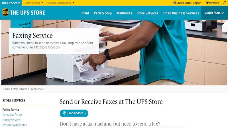 UPS Store home page