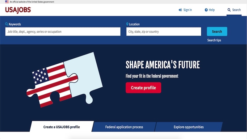 USAJOBS home page