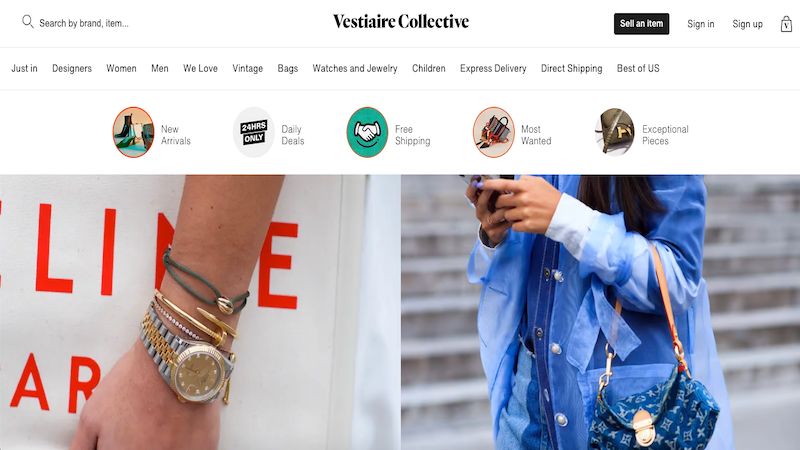 Vestiaire Collective home page
