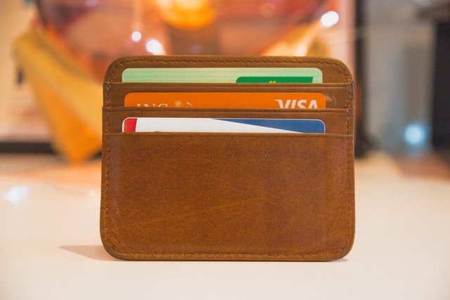wallet with credit cards inside