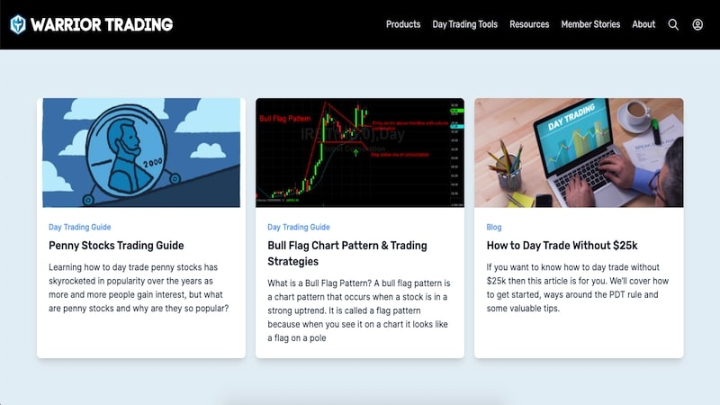 Warrior Trading homepage