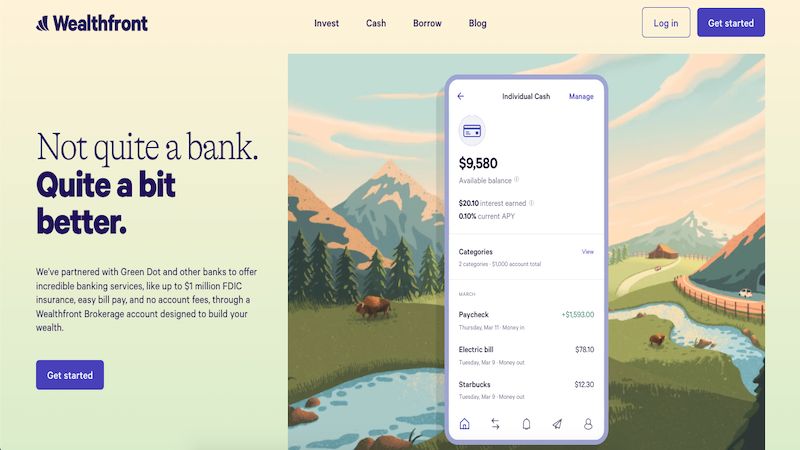 Wealthfront Cash Account home page