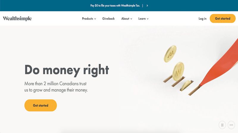 Wealthsimple home page