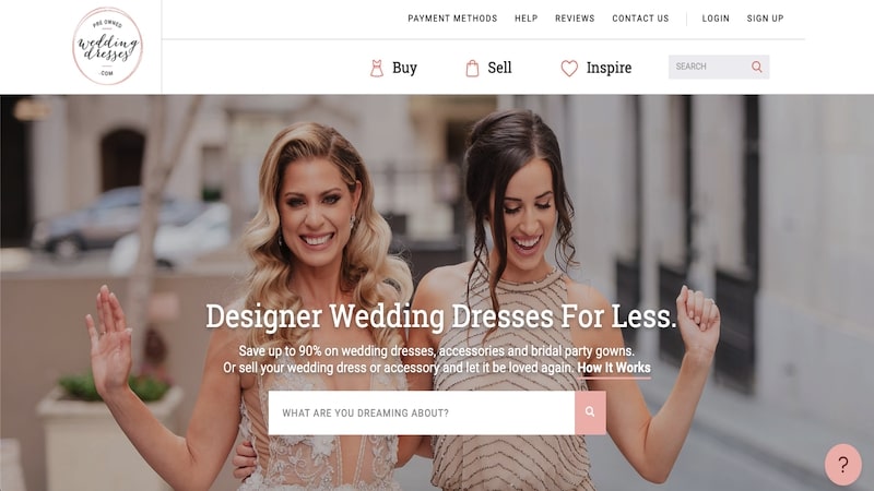 Pre owned wedding dresses homepage